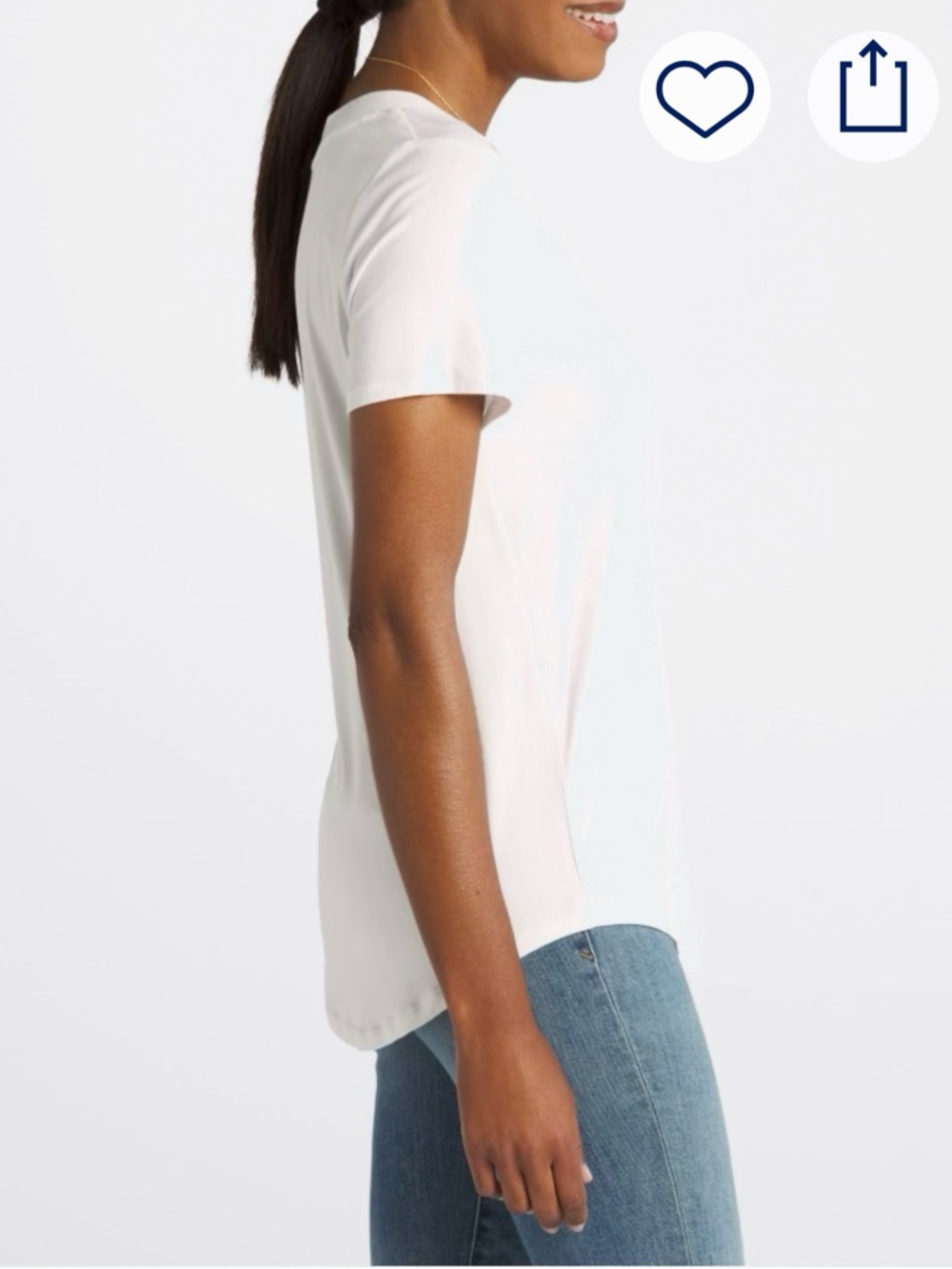 Market & Spruce Classic V-Neck Short Sleeve Tee in White - Picture 6 of 8